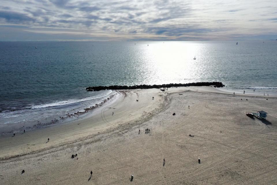 Venice Beach on March 21, a few days before beaches were ordered closed.