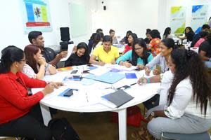 A group activity from the “Train the Trainer” programme on women’s health for MAS associates.