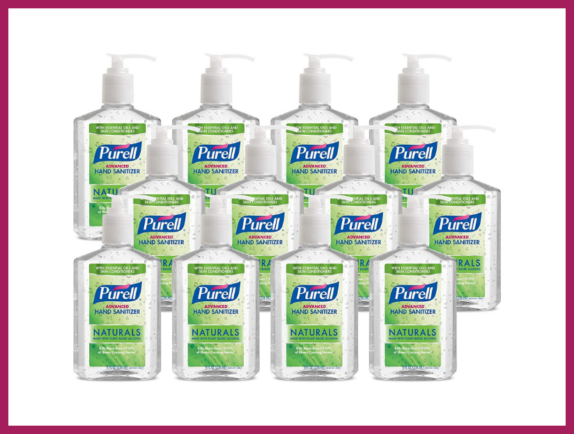 Purell Advanced Hand Sanitizer Naturals with Plant Based Alcohol, Citrus Scent, 8-ounce Pump Bottle (12-pack). (Photo: Amazon)
