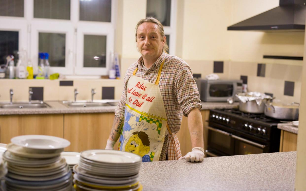 Steven Doig in the kitchen of Growin Spaces cafe  - Andrew Fox