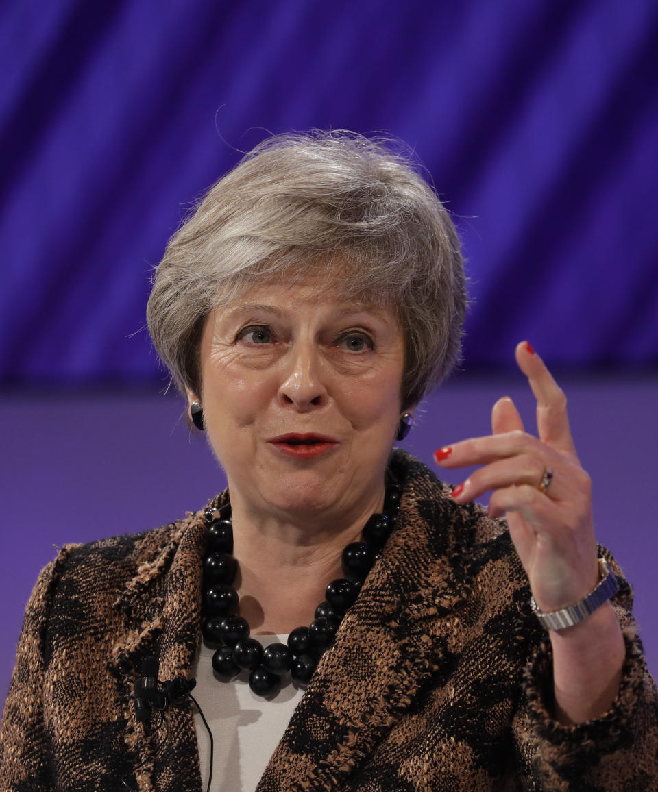 Theresa May has defiantly defended her Brexit plan in the face of huge adversity. (AP Photo/Kirsty Wigglesworth)