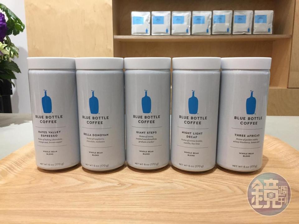 Blue Bottle Coffee「罐裝全豆咖啡」是台灣快閃店最受矚目的商品。（550元／罐）