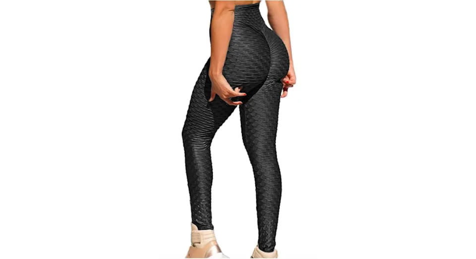 RIOJOY Women Honeycomb Anti Cellulite Waffle Leggings 