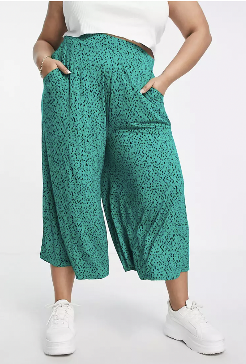 Jersey Culottes in Mono Dash Print