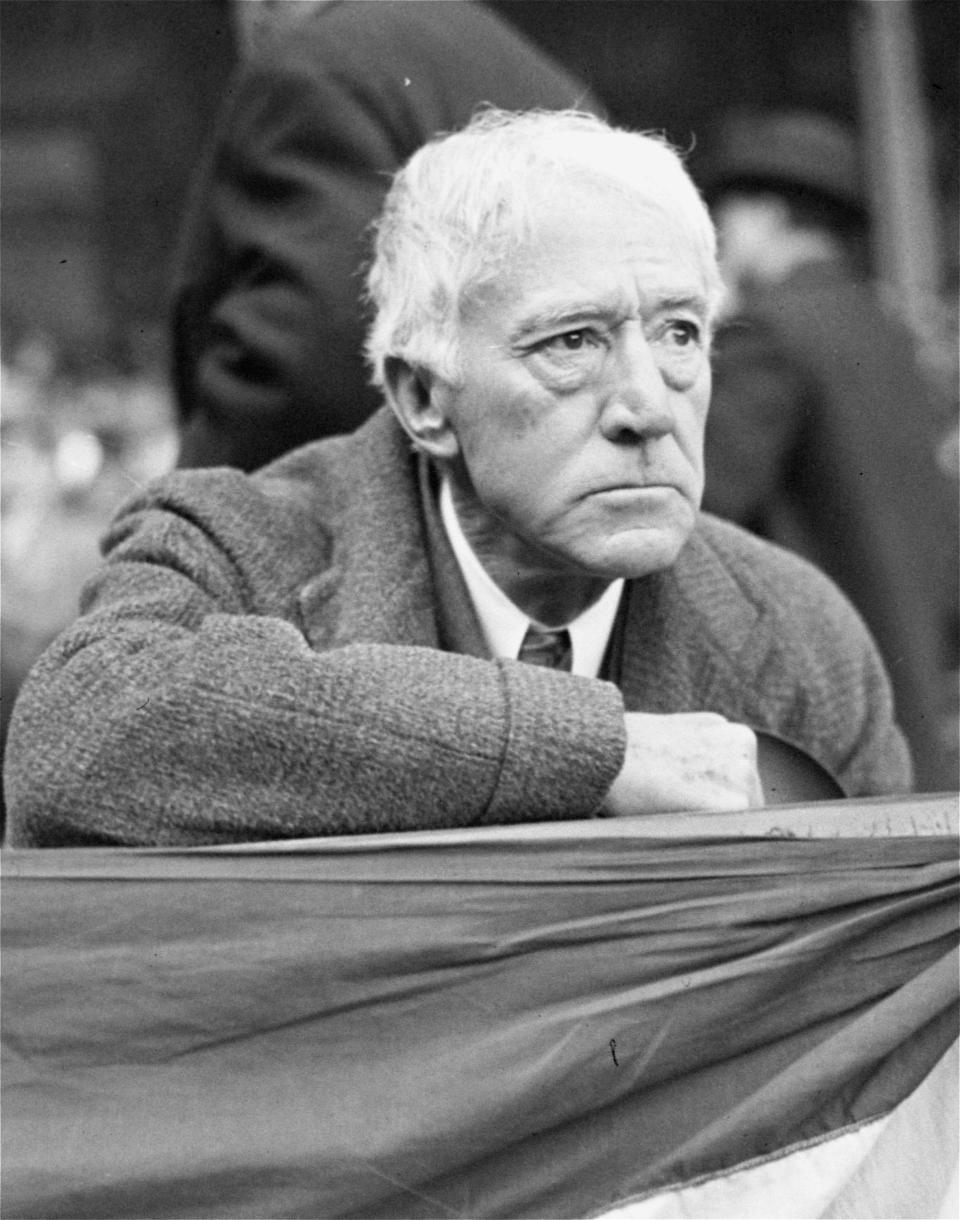 Judge Kenesaw Mountain Landis, Commissioner of Baseball, attends the season opener between the Washington Senators and New York Yankees n Washington on April 20, 1937.