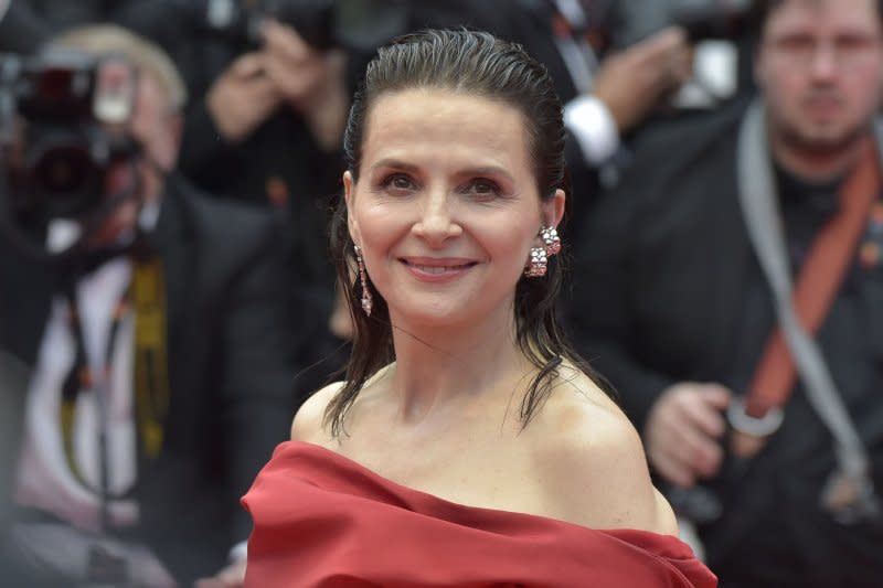 Juliette Binoche attends the Cannes Film Festival opening night gala and screening of "Le Deuxième Acte" ("The Second Act") on Tuesday. Photo by Rocco Spaziani/UPI