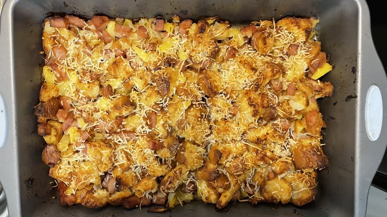 baked pineapple spam stuffing with coconut