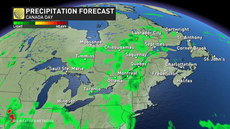 Canada day east precip