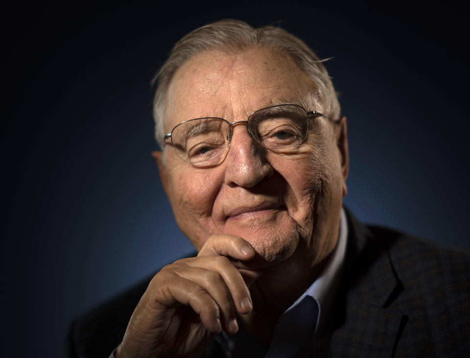 Former Vice President Walter F. Mondale, photographed at his Mill District condo on Tuesday afternoon, April 30, 2019 in Minneapolis. (Jeff Wheeler/Star Tribune via Getty Images)
