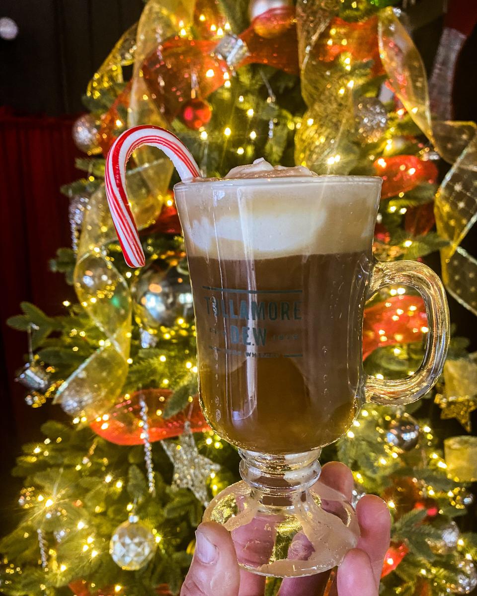 The Black Swan's Peppermint Irish Coffee with
peppermint schnapps, Irish whiskey and fresh whipped cream.