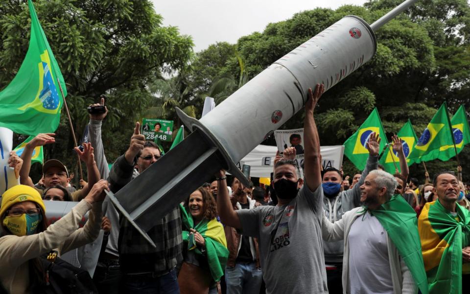 The decision to hold the trial in Sao Paulo sparked protests - REUTERS