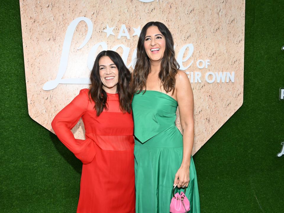 Abbi Jacobson and D'Arcy Carden at the premiere of A League of Their Own