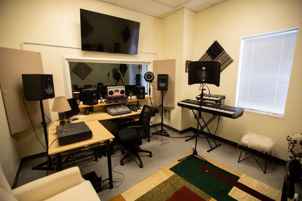 A recording studio in the Tallahassee Nights Live Performing Arts Center.