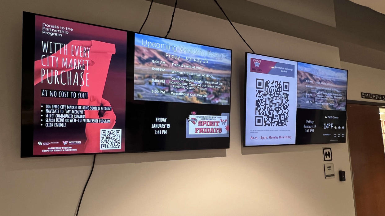  Displays show important information for students powered by Carousel Digital Signage. 