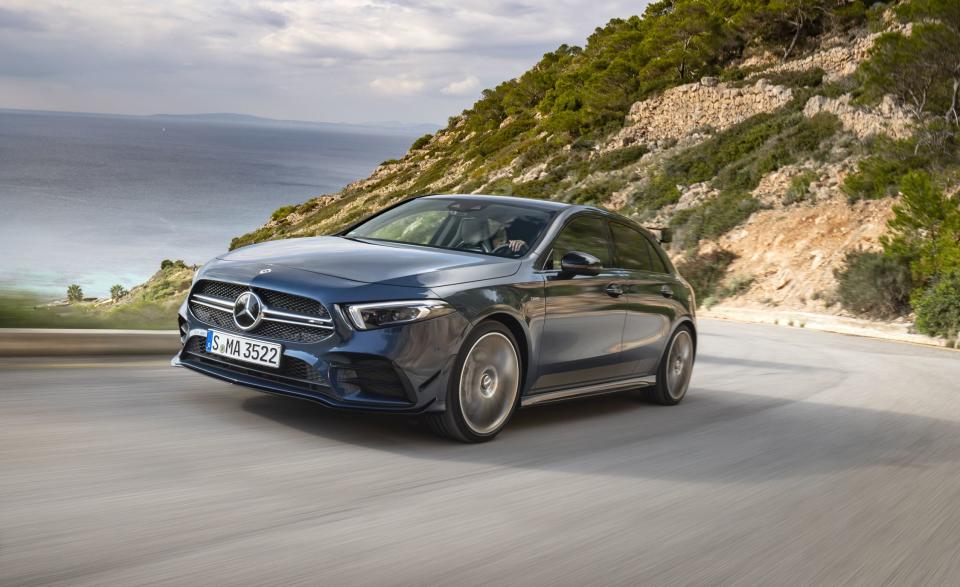 <p>The Mercedes-AMG A35 hatchback is a Europe-market entry that provides a preview of upcoming U.S. AMG models.</p>