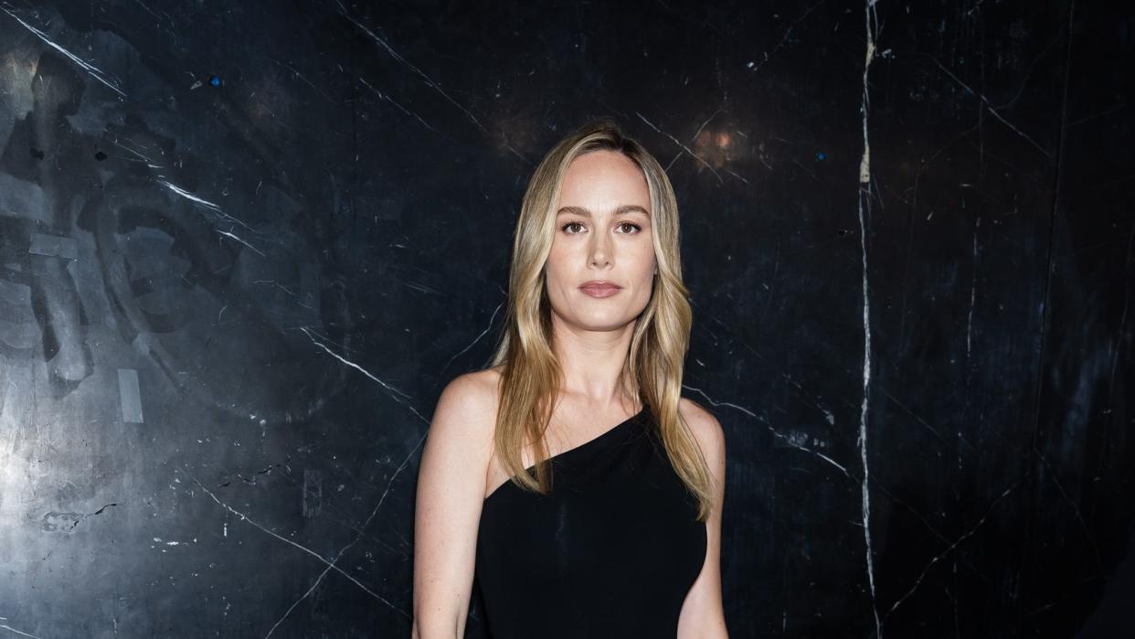 brie larson in a black outfit