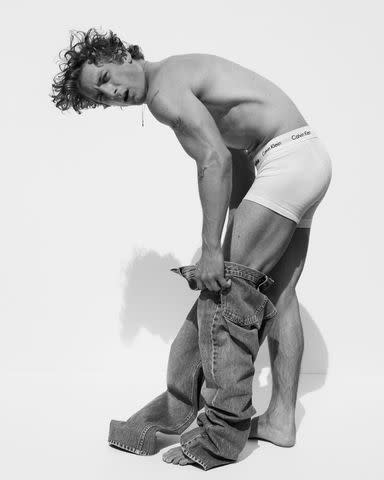 <p>Mert Alas</p> Jeremy Allen modeling Calvin Klein underwear