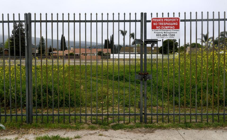 The view from Alice Drive of a 37-acre stretch of undeveloped land in Newbury Park known as the "Borchard parcel." To the dismay of many neighbors, the controversial site received approval to allow a higher density zoning.