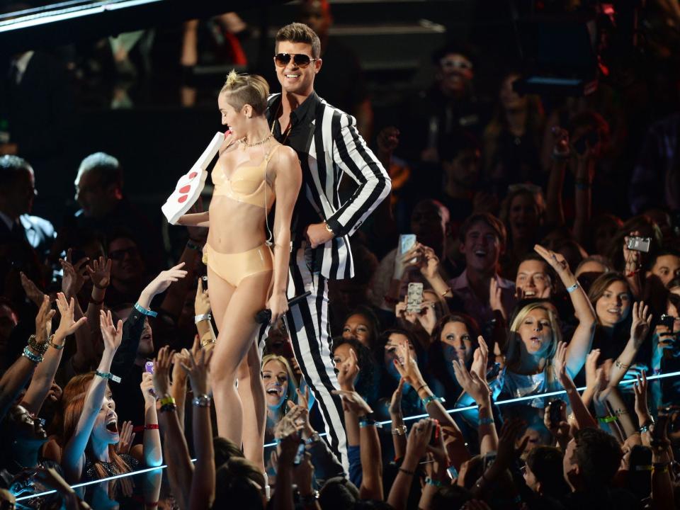 Miley Cyrus performs at the MTV Video Music Awards on August 25, 2013.