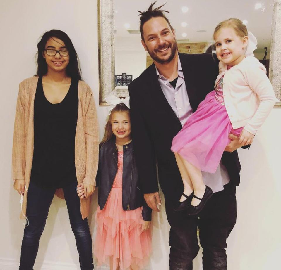 Kevin Federline with daughters Kori, Jordan and Peyton