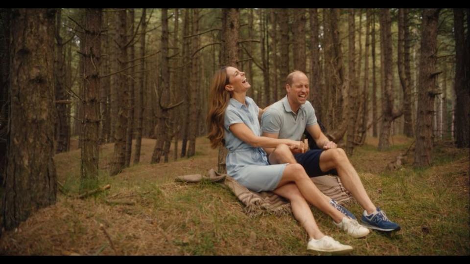 Kate Middleton and Prince William laughing together in Norfolk forest 