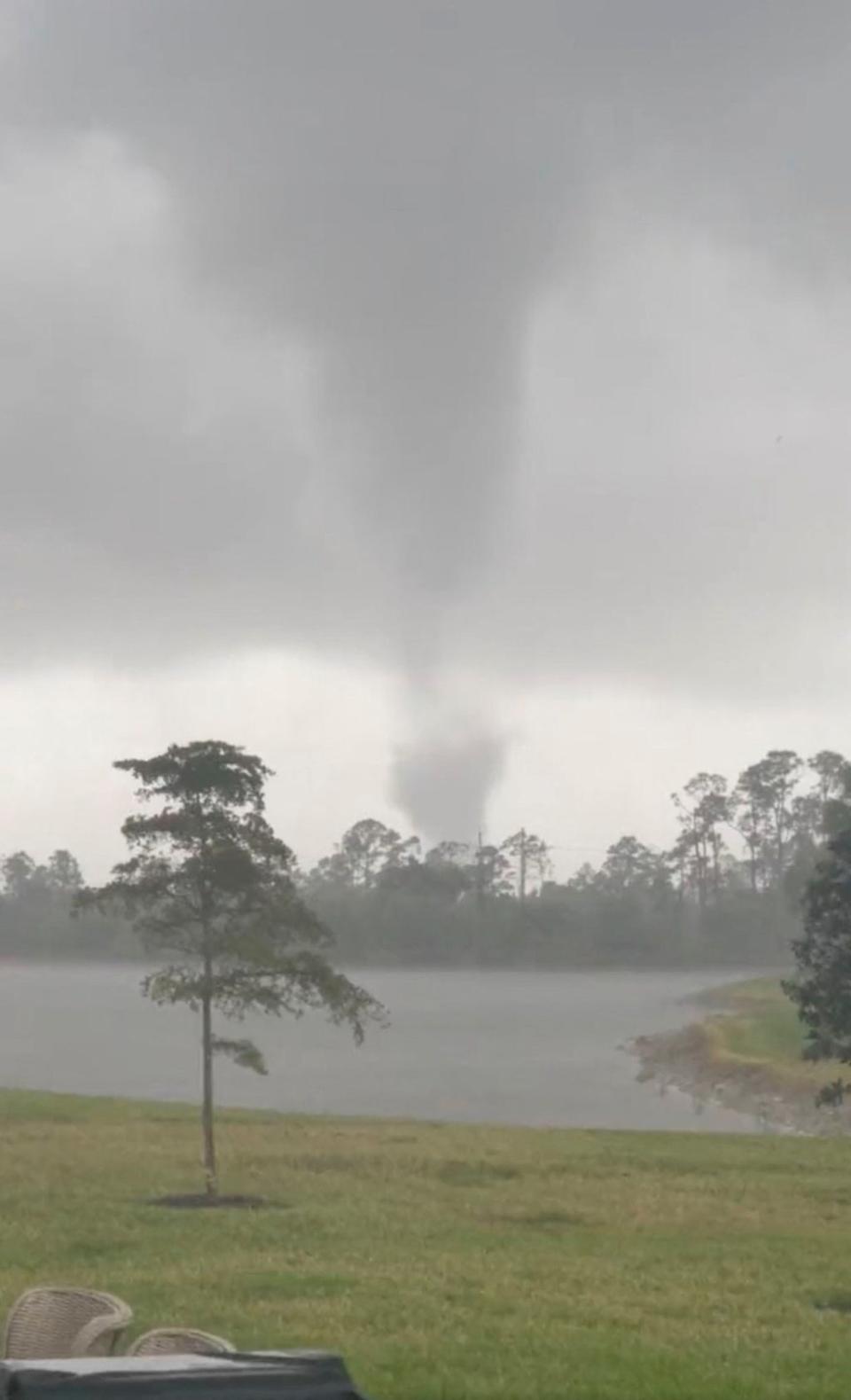 A tornado is seen in Naples, Florida on January 16, 2022 (@jrmozer5 via REUTERS)