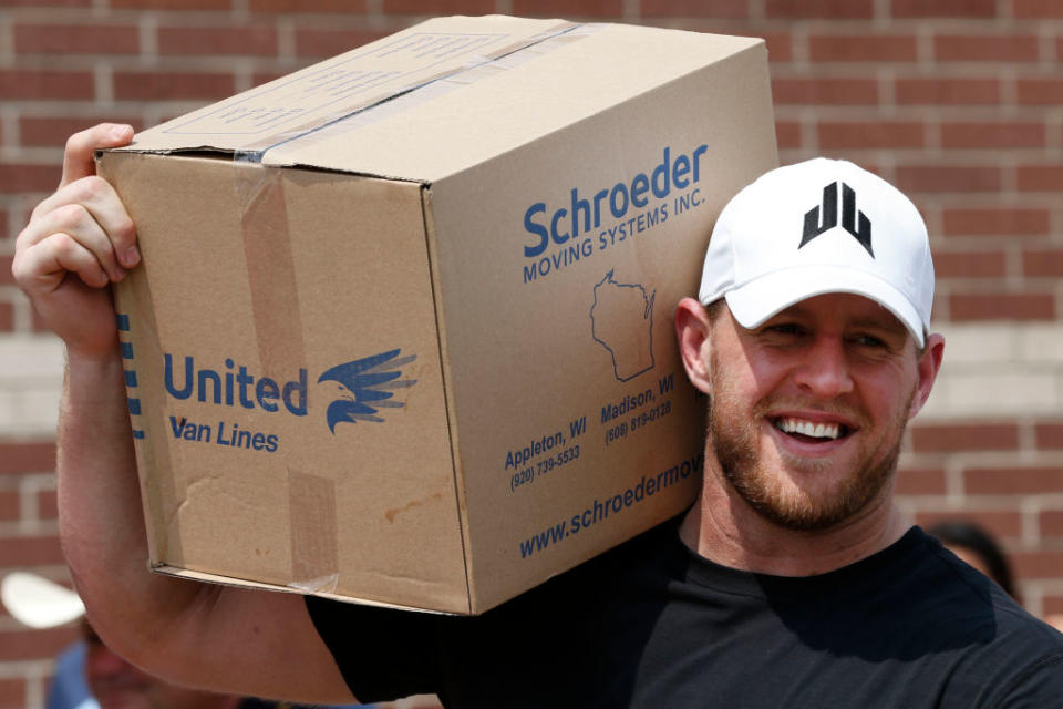 J.J. Watt’s hurricane relief efforts were one of the year’s best stories. (Getty)