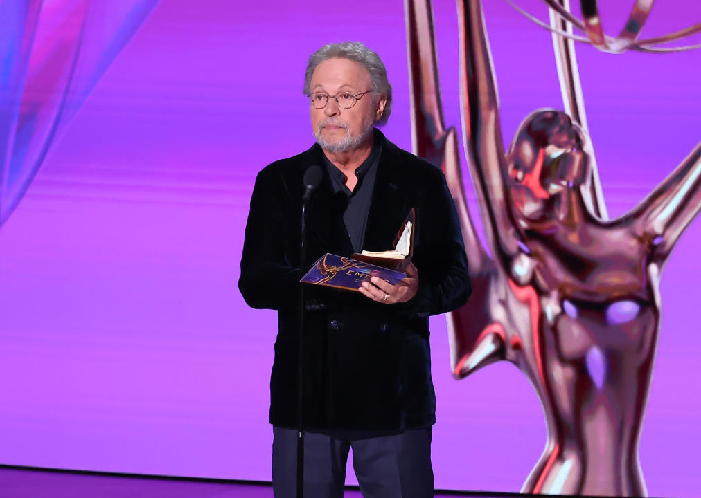 LOS ANGELES, CALIFORNIA – SEPTEMBER 15: Billy Crystal speaks onstage during the 76th Primetime Emmy Awards at the Peacock Theater on September 15, 2024 in Los Angeles, California. (Photo by Leon Bennett/WireImage)