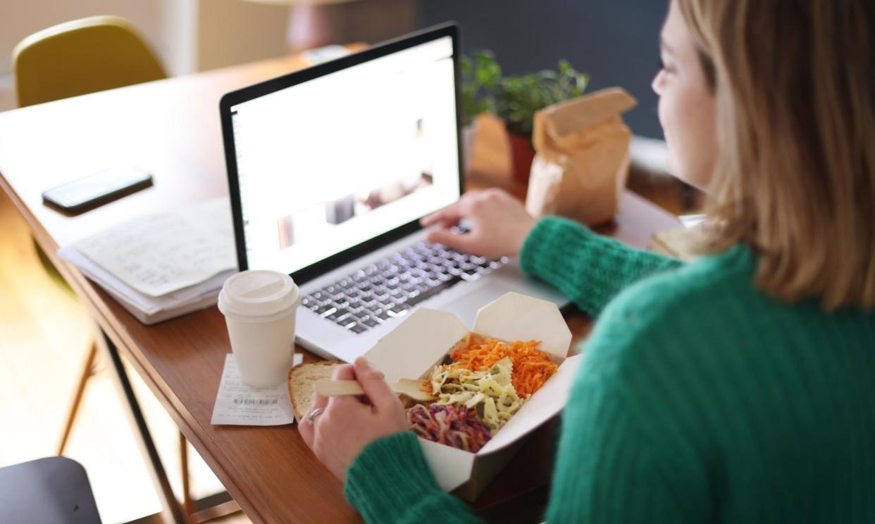 <span>Home working allows staff to eat more healthily and feel less stressed, yet remote workers are also more likely to drink and smoke more.</span><span>Photograph: Catherine Delahaye/Getty Images</span>