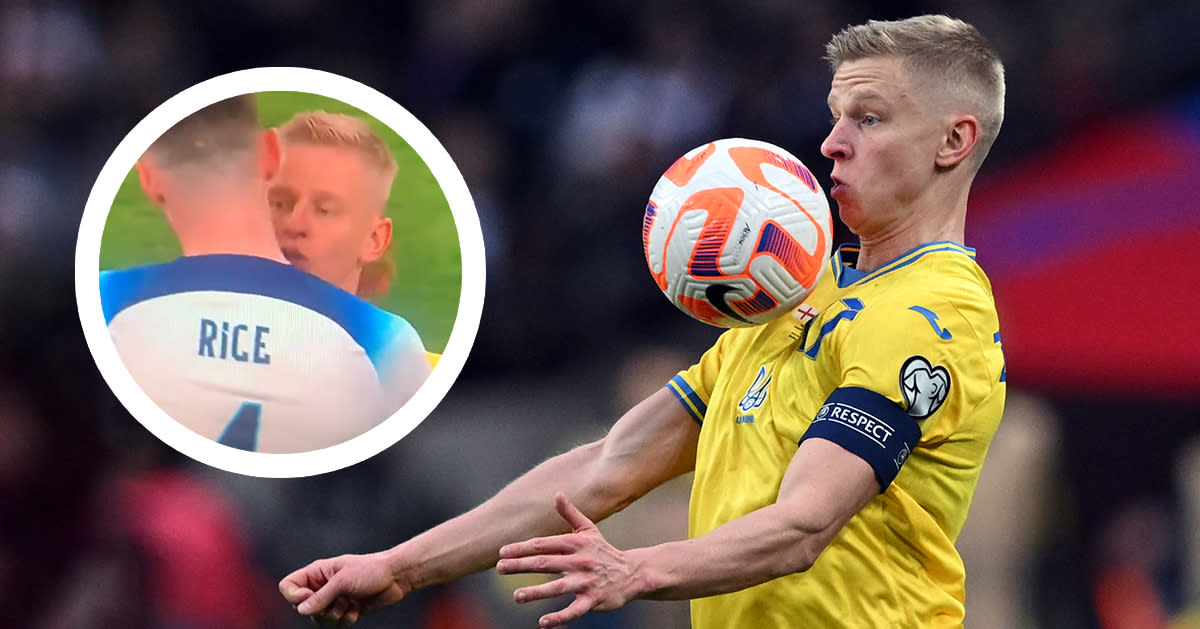  Arsenal and Ukraine star Oleksandr Zinchenko controls the ball during the UEFA Euro 2024 group C qualification football match between England and Ukraine at Wembley Stadium in London on March 26, 2023. 