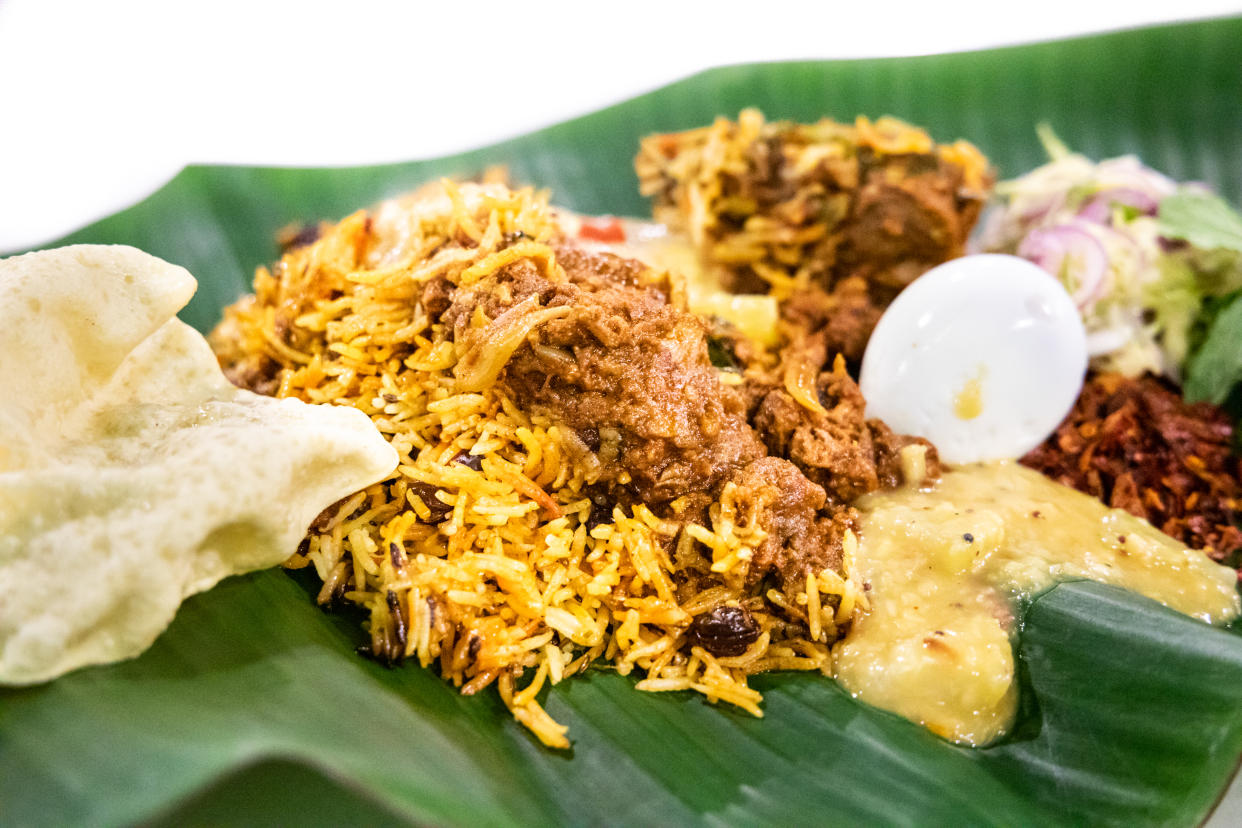 File Photo: Delicious nasi briyani with lamb mutton served on banana leaf plate, popular food in Malaysia. (Photo: Getty Images)