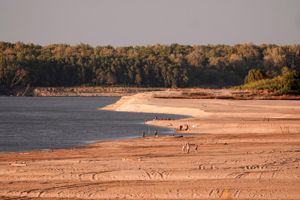 美國密西西比河受旱災影響，水位屢創新低。（路透社資料照）
