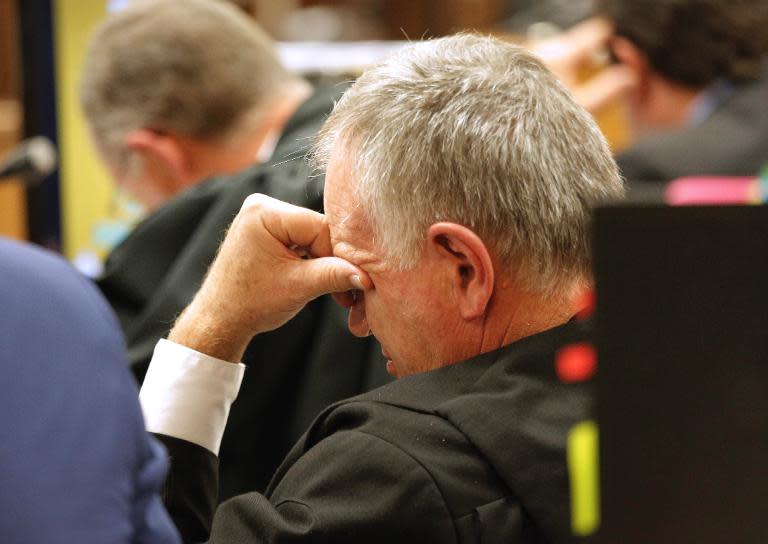 Barry Roux, defence lawyer for Oscar Pistorius, at court in Pretoria on April 14, 2014