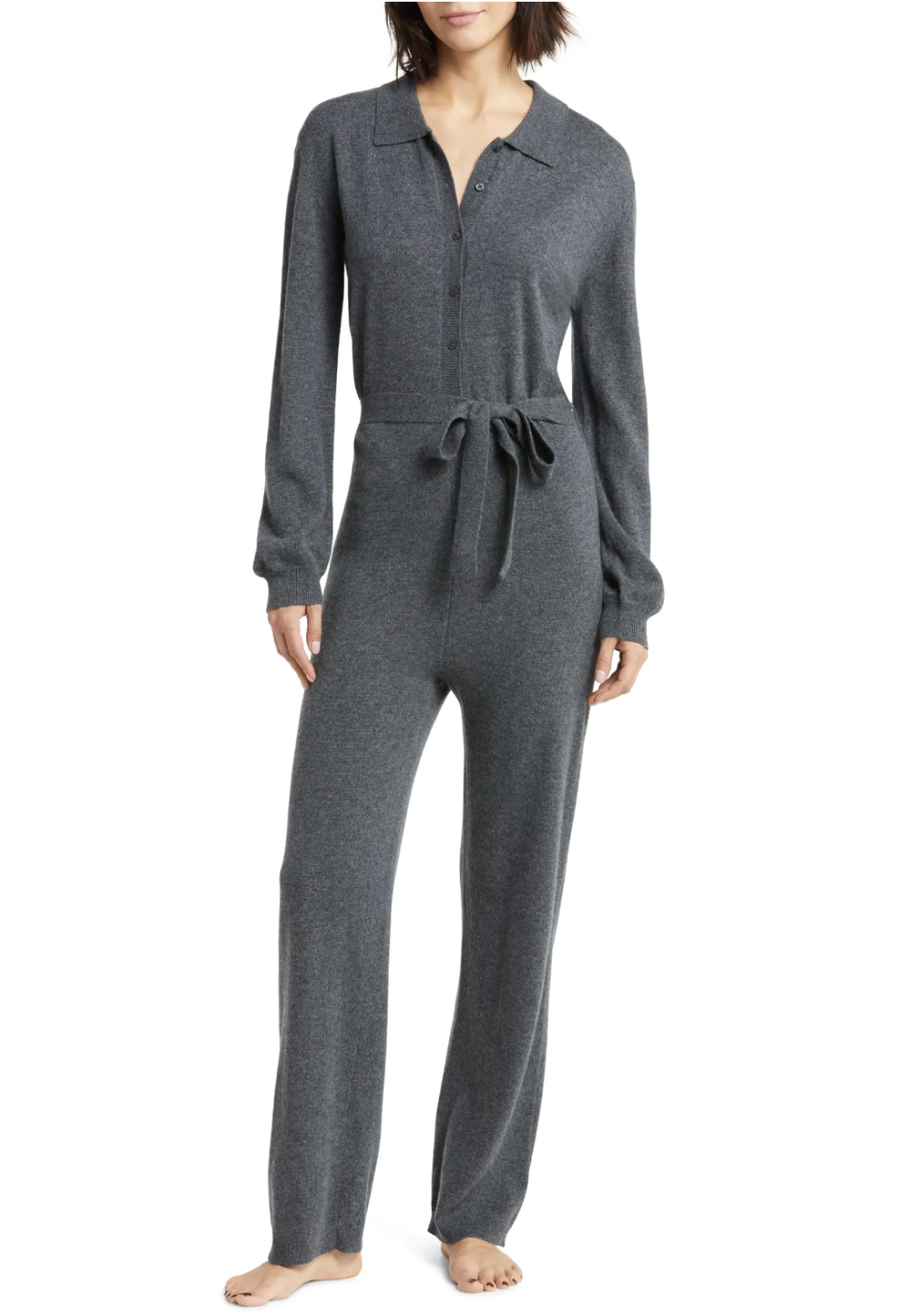 Nordstrom Tie Waist Cashmere Jumpsuit