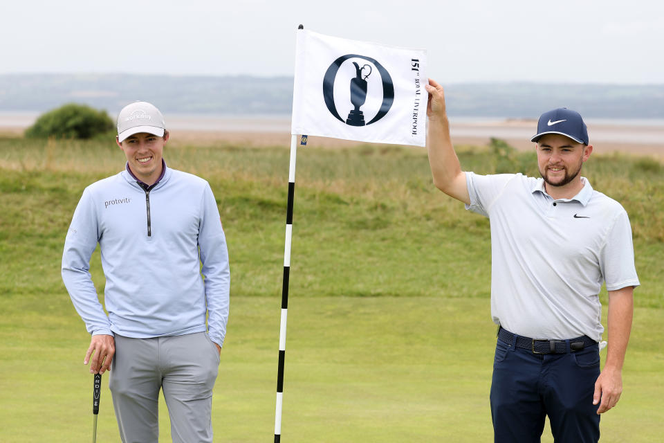 Matt Fitzpatrick (left) and Alex Fitzpatrick are both climbing up the leaderboard at the British Open in Hoylake, England. (Photo by Warren Little/Getty Images)