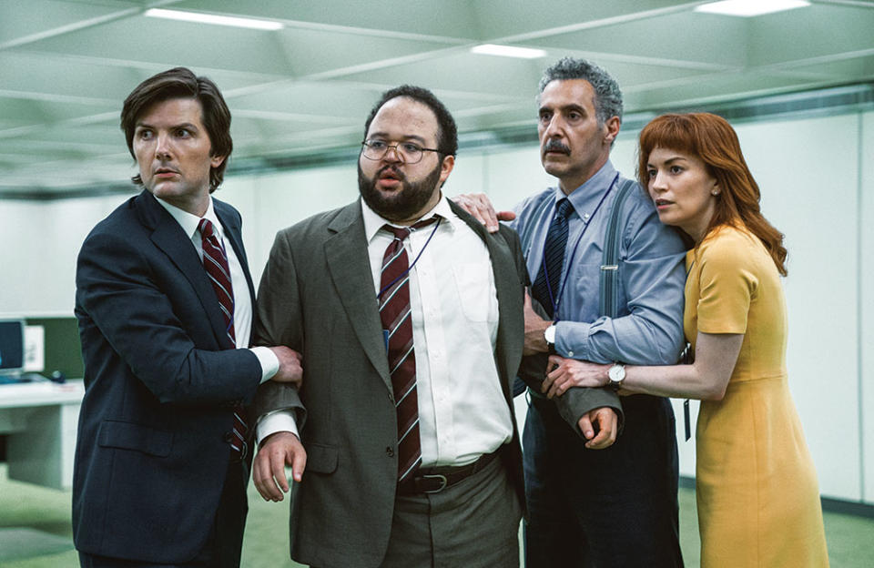 From left: Scott, Cherry, Turturro and Lower in the Lumon Industry offices. - Credit: Courtesy of Wilson Webb/AppleTV+