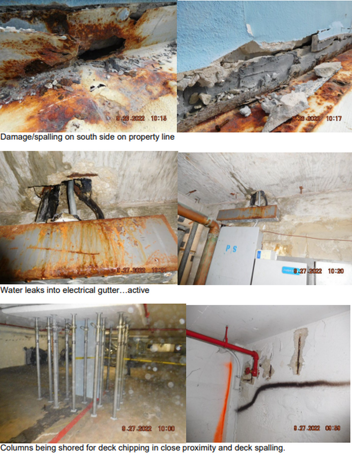 These images are from an engineering inspection of the Port Royale condo tower at 6969 Collins Ave., in Miami Beach.