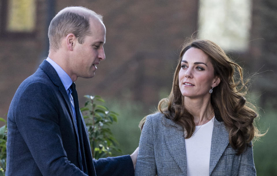  Catherine, Duchess of Cambridge and Prince William, Duke of Cambridge attend Shout's Crisis Volunteer celebration event at Troubadour White City Theatre on November 12, 2019 in London, England. 