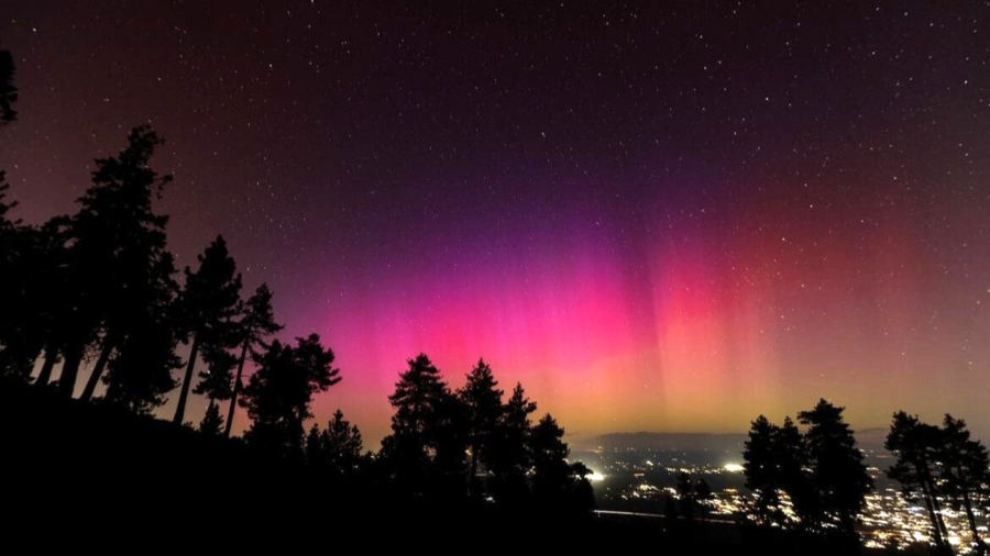 The northern lights captured near Mountain High in Southern California on May 10, 2024. (@newadventuresdaily_)