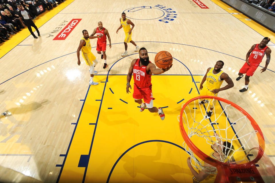 James Harden had one of the best game-winners of the 2018-2019 NBA season. (Photo by Noah Graham/NBAE via Getty Images)