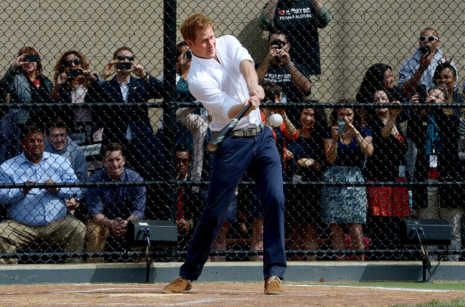 <p>On second thought, maybe Harry does secretly hope to become a baseball star ... in May 2013, he participated in a baseball clinic during the launch of a new partnership between the Royal Foundation of the Duke and Duchess of Cambridge and Harlem RBI, a local community organization in the Harlem neighborhood of N.Y.C. </p>