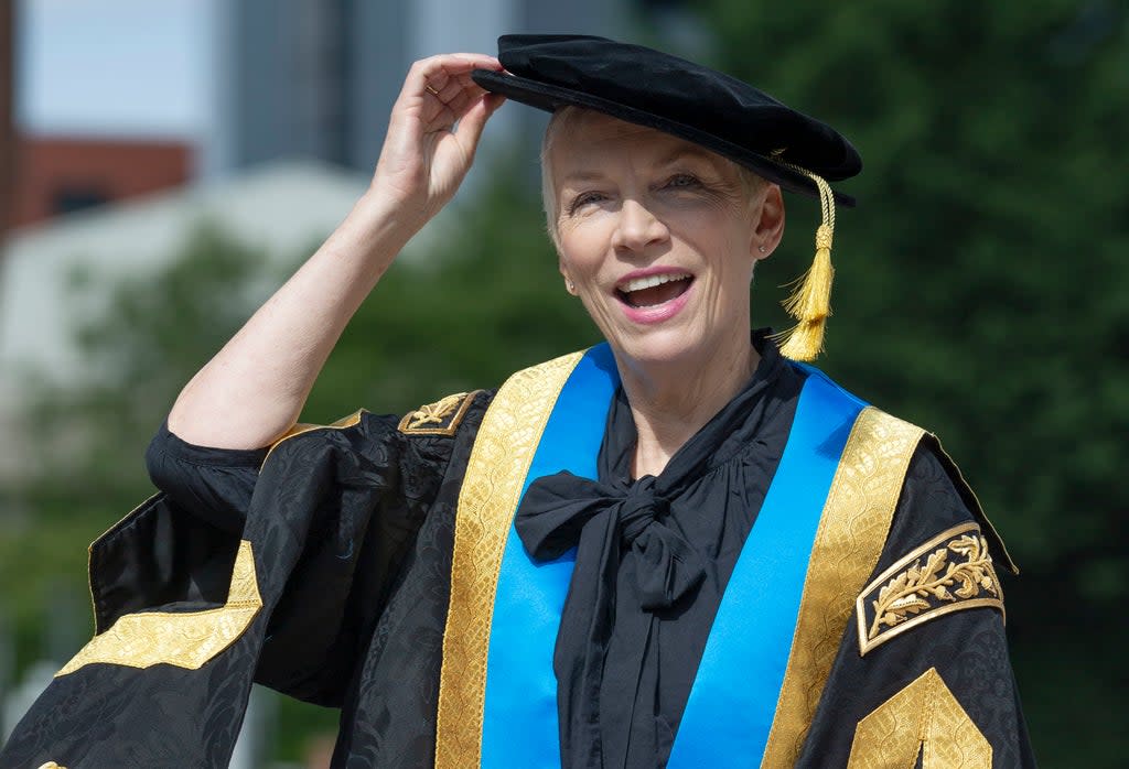 Musician and Glasgow Caledonian University chancellor Annie Lennox had demanded global leaders at Cop26 produce a ‘real plan’ to tackle climate change. (Jane Barlow/PA)