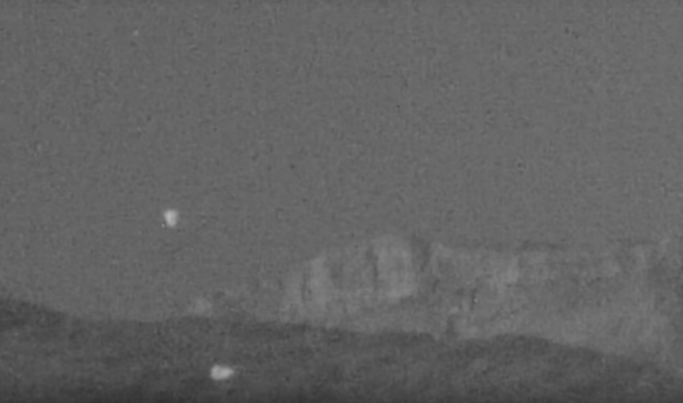 A UFO hunter filmed these objects at Red Rock Canyon. Photo: Youtube