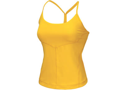 <div class="caption-credit"> Photo by: Rodale</div><b>Anue Yoga Cami by New Balance</b> ($54.99, www.shopnewbalance.com) This stretch top looks great and feels even better, with super-soft Nirvana fabric made from recycled micropolyester and Spandex. The 360 degree shelf bra provides low-impact support for up to a B cup-just pair it with a sports bra for more coverage and support if you need it. The cheery colors may even brighten your mood before your workout. <b><a rel="nofollow noopener" href="http://www.prevention.com/fitness/yoga/denise-austins-yoga-workout?cm_mmc=Yahoo_Blog-_-PVN_Shine-_-15%20Green%20Workout%20Looks-_-10%20Minute%20Yoga%20Workout" target="_blank" data-ylk="slk:Get a 10-Minute Yoga Workout;elm:context_link;itc:0;sec:content-canvas" class="link ">Get a 10-Minute Yoga Workout</a></b>