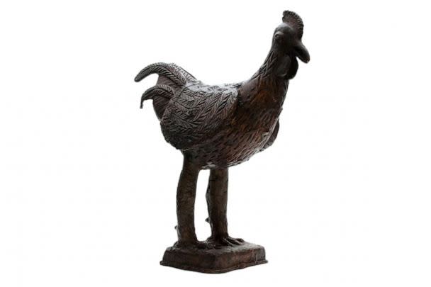 PHOTO: A brass sculpture depicting a cockerel, one of the objects that London's Horniman Museum says was looted from Benin City by British soldiers in 1897 and will be returned to Nigeria's government. (Horniman Museum And Gardens via Reuters)