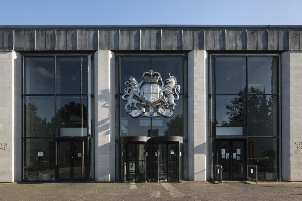 Main entrance, Crown and County Court, Much Park Street, Coventry, West Midlands, 2014. Exterior view from the north. (Photo by English Heritage/Heritage Images/Getty Images)