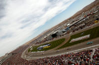 LAS VEGAS, NV - MARCH 11: Matt Kenseth, driver of the #17 Zest Ford, leads the field during the NASCAR Sprint Cup Series Kobalt Tools 400 at Las Vegas Motor Speedway on March 11, 2012 in Las Vegas, Nevada. (Photo by Ronald Martinez/Getty Images for NASCAR)