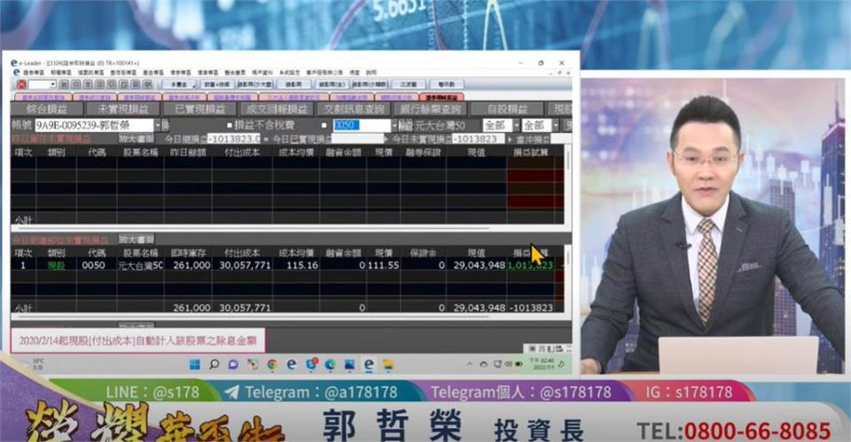 分析師郭哲榮豪喊「砸3千萬買0050」！親曬對帳單：哲安基金進場