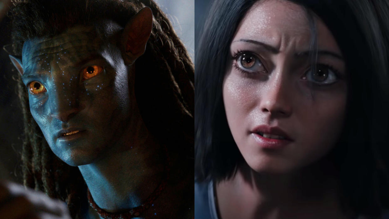  Jake Sully in Avatar: The Way of Water and Alita in Alita: Battle Angel, pictured side by side.  