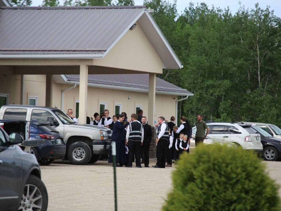 Members of the Church of God Restoration gather on June 6, 2021. (Austin Grabish/CBC - image credit)